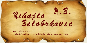 Mihajlo Belobrković vizit kartica
